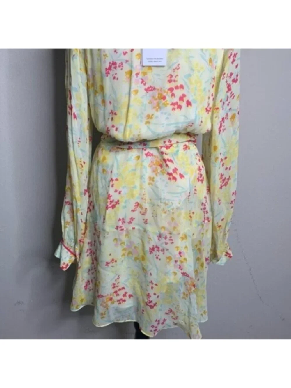 NWT Reiss Molly Floral Puff Long Sleeve Mini Dress - Picture 12 of 14